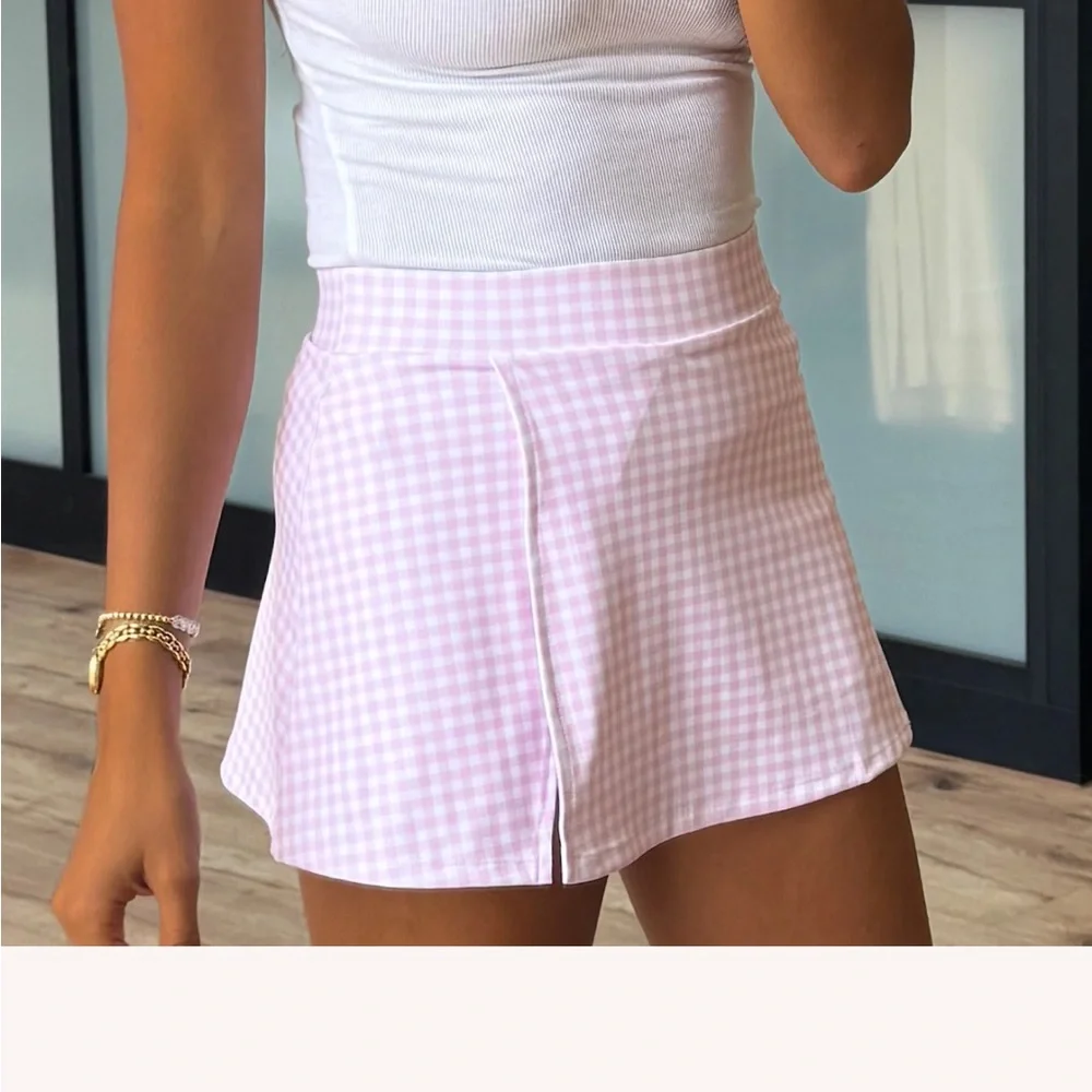 TALULAH Pink Gingham Skort - Picture 2 of 4
